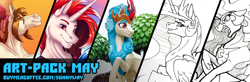 Size: 1520x500 | Tagged: safe, artist:sunny way, nightmare moon, princess celestia, rain shine, alicorn, kirin, pony, anthro, g4, advertisement, armor, art, artwork, commission, craft, digital art, exclusive, fangs, female, figurine, finished commission, fit, horn, male, mare, photo, quadrupedal, sculpture, sketch, slender, stallion, thin, traditional art, wings