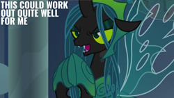 Size: 2000x1125 | Tagged: safe, edit, edited screencap, editor:quoterific, screencap, queen chrysalis, changeling, g4, the ending of the end, solo, ultimate chrysalis