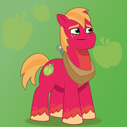Size: 1200x1200 | Tagged: safe, artist:prixy05, big macintosh, earth pony, pony, g4, g5, my little pony: tell your tale, g4 to g5, generation leap, green background, simple background, solo