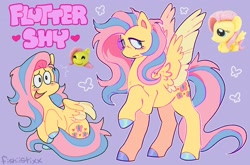 Size: 2048x1350 | Tagged: safe, artist:fishiistixx, fluttershy, alternate mane color, colored hooves, two toned mane