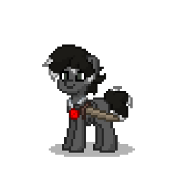 Size: 400x400 | Tagged: safe, oc, oc only, oc:gray granite, earth pony, pony, fanfic:the centurion project, pony town, simple background, solo, sword, transparent background, weapon