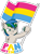 Size: 1920x2570 | Tagged: safe, artist:alexdti, oc, oc:star logic, pony, unicorn, bipedal, chest fluff, pansexual pride flag, pride, pride flag, simple background, smiling, solo, transparent background