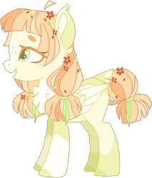 Size: 289x339 | Tagged: safe, artist:moonie-dreams, artist:selenaede, oc, oc only, pegasus, pony, adoptable, base used, colored pupils, female, flower, flower in hair, flower in tail, freckles, mare, offspring, open mouth, open smile, parent:big macintosh, parent:fluttershy, parents:fluttermac, pegasus oc, simple background, smiling, solo, tail, tail feathers, transparent background