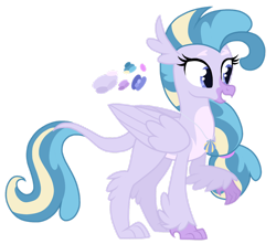 Size: 1280x1131 | Tagged: safe, artist:monochrome-sunsets, oc, oc only, hippogriff, hippogriffon, hybrid, g4, female, interspecies offspring, offspring, parent:gallus, parent:silverstream, parents:gallstream, simple background, solo, transparent background