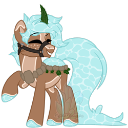Size: 1000x1000 | Tagged: safe, artist:crystal-tranquility, oc, oc only, oc:stile, original species, pond pony, closed species, male, male oc, simple background, solo, transparent background