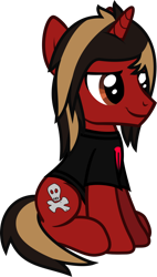 Size: 646x1135 | Tagged: safe, artist:lightningbolt, derpibooru exclusive, pony, unicorn, g4, .svg available, all time low, closed mouth, clothes, dyed mane, dyed tail, horn, jack barakat, male, ponified, shirt, show accurate, simple background, sitting, smiling, smirk, solo, stallion, svg, t-shirt, tail, transparent background, vector