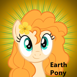 Size: 4000x4000 | Tagged: safe, pear butter, earth pony, pony, derpibooru, g4, female, mare, meta, smiling, solo, spoilered image joke