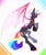 Size: 1920x2304 | Tagged: safe, artist:prettyshinegp, oc, oc only, bat pony, pony, abstract background, bat pony oc, male, male oc, multicolored hair, rainbow hair, solo, stallion