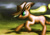 Size: 2000x1400 | Tagged: safe, artist:murskme, applejack, earth pony, pony, g4, applejack's hat, cowboy hat, determined, female, hat, mare, motion blur, running, solo