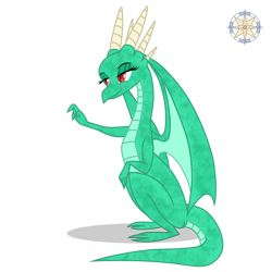 Size: 3500x3500 | Tagged: safe, artist:r4hucksake, oc, oc only, oc:malachite, dragon, female, high res, simple background, solo, transparent background