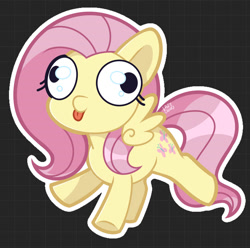 Size: 1280x1271 | Tagged: safe, artist:cloud-fly, fluttershy, pegasus, pony, g4, chibi, derp, solo