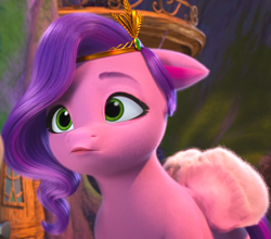 Size: 1230x1080 | Tagged: safe, screencap, pipp petals, pegasus, pony, bridlewoodstock (make your mark), g5, my little pony: make your mark, my little pony: make your mark chapter 4, spoiler:mymc04e01, adorapipp, bridlewoodstock, cute, female, floppy ears, mare, pipp petals is best facemaker, solo, wings