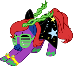 Size: 6000x5416 | Tagged: safe, oc, oc:clusterfuck, pony, cape, clothes, horns, iwtcird, meme, shutter shades, simple background, solo, sunglasses, transparent background, vector