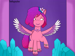 Size: 4000x3000 | Tagged: safe, artist:therogasylummlp, ruby jubilee, pegasus, pony, bridlewoodstock (make your mark), g5, my little pony: make your mark, my little pony: make your mark chapter 4, spoiler:g5, spoiler:my little pony: make your mark, spoiler:my little pony: make your mark chapter 4, spoiler:mymc04e01, bridlewoodstock, female, mare, solo, spread wings, wings