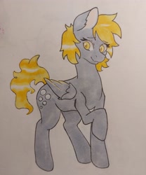 Size: 3468x4169 | Tagged: safe, artist:chacarron, derpy hooves, pegasus, pony, g4, colored, female, looking at you, mare, marker drawing, photo, solo, traditional art