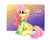 Size: 2048x1620 | Tagged: safe, artist:petaltwinkle, fluttershy, pegasus, pony, g4, bed hair, blushing, clothes, cute, dialogue, female, floppy ears, gradient background, hoodie, mare, messy mane, morning ponies, passepartout, shyabetes, sitting, solo, sunrise