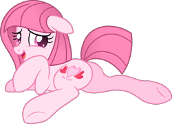 Size: 2436x1762 | Tagged: safe, artist:muhammad yunus, artist:tankman, oc, oc only, oc:annisa trihapsari, earth pony, pony, g4, annibutt, butt, cute, daaaaaaaaaaaw, earth pony oc, embarrassed, female, looking at you, mare, pink eyes, pink mane, pink skin, pink tail, plot, simple background, smiling, smiling at you, solo, tail, transparent background