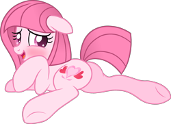 Size: 2436x1762 | Tagged: safe, artist:muhammad yunus, artist:tankman, oc, oc only, oc:annisa trihapsari, earth pony, pony, g4, annibutt, blushing, butt, cute, daaaaaaaaaaaw, earth pony oc, embarrassed, female, looking at you, mare, pink eyes, pink mane, pink skin, pink tail, plot, simple background, smiling, smiling at you, solo, tail, transparent background