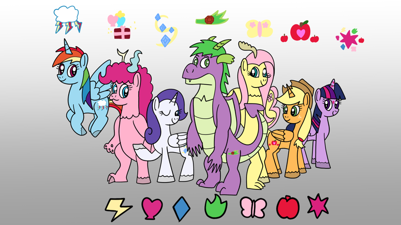 Stylish Mane 6 and Other Characters in an Alternate Universe