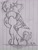 Size: 1560x2048 | Tagged: safe, artist:maretriarch, trixie, pony, unicorn, g4, anatomically incorrect, incorrect leg anatomy, lined paper, monochrome, nose in the air, solo, traditional art