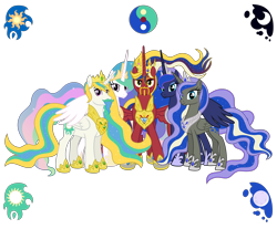 Size: 8545x7068 | Tagged: source needed, safe, alternate version, anonymous artist, princess celestia, princess luna, oc, oc:crown prince zenith sunshine, oc:crown princess perigee moonshine, oc:king equus, alicorn, pony, g4, absurd resolution, alicorn oc, aunt, aunt and nephew, aunt and niece, beard, brother, brother and sister, cousins, crown, crown prince, crown princess, cutie mark, description is relevant, ethereal mane, ethereal tail, eyebrows, eyelashes, eyeshadow, facial hair, family, father, father and child, father and daughter, father and mother, father and son, female, goatee, half-brother, half-cousins, half-siblings, half-sister, happy, hoof shoes, horn, implied incest, jewelry, looking, looking at you, looking back, looking back at you, makeup, male, mare, mare of the moon, mother, mother and child, mother and daughter, mother and father, mother and son, moustache, nostrils, offspring, parent and child, parent:king equus, parent:princess celestia, parent:princess luna, parents:canon x oc, parents:celequus, parents:equuna, pony oc, prince, princess, product of incest, regalia, royal sisters, royalty, show accurate, siblings, simple background, sister, sisters, smiling, stallion, stallion of the sun, story included, tail, transparent background, vector, wall of tags, wings