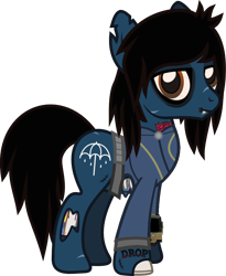 Size: 938x1142 | Tagged: safe, artist:php170, derpibooru exclusive, earth pony, ghoul, pony, undead, zombie, zombie pony, fallout equestria, bags under eyes, bloodshot eyes, bone, boots, bring me the horizon, clothes, colored pupils, decaying, drop dead clothing, emo, eyeliner, eyeshadow, fallout, fangs, frown, gloves, hair over one eye, jumpsuit, lidded eyes, lip piercing, long sleeves, looking at you, makeup, male, messy mane, messy tail, oliver sykes, patch, piercing, pipboy, ponified, raised hoof, scar, shirt, shoes, show accurate, simple background, smiling, socks, solo, stallion, standing, stitches, tail, tattered, tattoo, torn clothes, torn ear, torn flesh, transparent background, undershirt, vault suit, vector, zipper