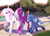 Size: 2542x1809 | Tagged: safe, artist:aztrial, opaline arcana, princess celestia, princess luna, alicorn, pony, g4, g5, my little pony: make your mark, my little pony: make your mark chapter 4, sunny side up, spoiler:my little pony: make your mark chapter 4, spoiler:mymc04e04, alternate universe, blushing, colored wings, cute, female, filly, filly opaline arcana, gradient wings, high res, hooves, horn, laughing, mare, open mouth, pink-mane celestia, raised hoof, royal sisters, siblings, sisters, smiling, story included, trio, unshorn fetlocks, wings, young celestia, young luna, younger