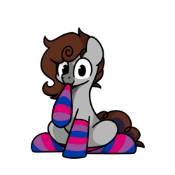 Size: 800x800 | Tagged: safe, artist:sugar morning, oc, oc only, oc:cj vampire, earth pony, pony, ambiguous gender, animated, bisexual pride flag, bisexuality, clothes, commission, digital art, gif, looking at you, looped, pride, pride flag, pride socks, simple background, socks, solo, sugar morning's sockies, transparent background, ych result