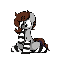 Size: 800x800 | Tagged: safe, artist:sugar morning, oc, oc only, oc:cj vampire, earth pony, pony, ambiguous gender, animated, clothes, commission, digital art, gif, looking down, looped, simple background, socks, solo, striped socks, sugar morning's sockies, transparent background, ych result