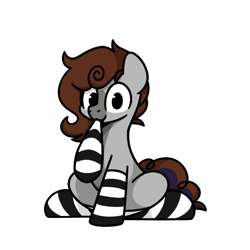 Size: 800x800 | Tagged: safe, artist:sugar morning, oc, oc only, oc:cj vampire, earth pony, pony, ambiguous gender, animated, clothes, commission, digital art, gif, looking at you, looped, simple background, socks, solo, striped socks, sugar morning's sockies, transparent background, ych result
