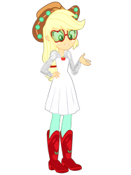 Size: 935x1247 | Tagged: safe, applejack, human, equestria girls, festival filters, g4, my little pony equestria girls: better together, clothes, glasses, music festival outfit, simple background, skirt, solo, transparent background