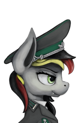 Size: 444x656 | Tagged: safe, artist:ryanmandraws, oc, oc only, oc:anja snow, pegasus, pony, clothes, east germany, german, pegasus oc, simple background, soldier pony, solo, transparent background, uniform, uniform hat