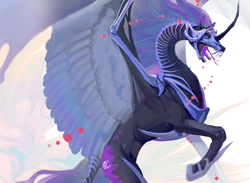 Size: 5167x3784 | Tagged: safe, artist:湮浊湮于浊, nightmare moon, alicorn, female, mare, open mouth, solo, wings