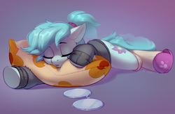 Size: 4998x3288 | Tagged: safe, artist:taneysha, oc, oc only, oc:whispy slippers, earth pony, pony, clothes, glasses, pillow, sleeping, solo, sweater