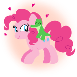 Size: 1400x1400 | Tagged: safe, artist:mlplary6, gummy, pinkie pie, alligator, earth pony, pony, g4, ^^, animal, duo, eyes closed, female, friends, heart, male, mare, pet, riding, smiling