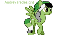 Size: 851x410 | Tagged: safe, oc, oc only, oc:audrey, pegasus, pony, aromantic pride flag, base used, green coat, green eyes, multicolored hair, multicolored tail, pride, pride flag, simple background, smiling, solo, tail, text, white background