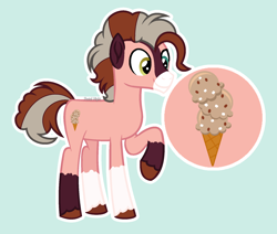 Size: 1842x1559 | Tagged: safe, artist:pastelnightyt, oc, oc:rocky road, earth pony, pony, male, male oc, offspring, parent:cheese sandwich, parent:pinkie pie, parents:cheesepie, simple background, solo, stallion