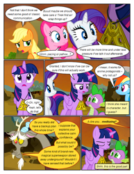 Size: 612x792 | Tagged: safe, artist:newbiespud, edit, edited screencap, screencap, discord, twilight sparkle, alicorn, draconequus, dragon, earth pony, pegasus, pony, unicorn, comic:friendship is dragons, g4, twilight's kingdom, comic, d:, dialogue, eyelashes, female, male, mare, open mouth, outdoors, screencap comic, twilight sparkle (alicorn)