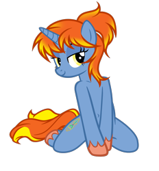 Size: 3410x3668 | Tagged: safe, artist:equestria secret guard, oc, oc only, oc:黄昏夜雨, pony, unicorn, bedroom eyes, belly button, collarbone, female, high res, horn, kneeling, looking at you, mare, sexy, shoulder, simple background, transparent background, unicorn oc