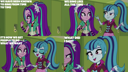 Size: 2000x1125 | Tagged: safe, edit, edited screencap, editor:quoterific, screencap, aria blaze, sonata dusk, human, equestria girls, g4, my little pony equestria girls: rainbow rocks