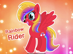 Size: 2732x2048 | Tagged: safe, artist:mlpcartel, oc, oc only, oc:rainbow rider, pegasus, pony, fanart, female, high res, mare, solo