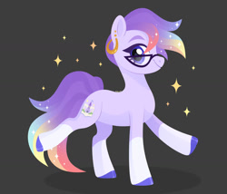 Size: 1024x878 | Tagged: safe, artist:kabuvee, oc, earth pony, pony, female, glasses, gray background, mare, simple background, solo