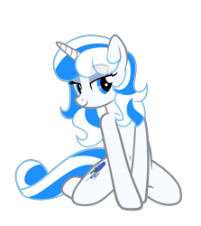 Size: 3356x3760 | Tagged: safe, artist:equestria secret guard, oc, oc only, oc:white rose, pony, unicorn, bedroom eyes, belly button, collarbone, eyebrows, eyebrows visible through hair, female, high res, horn, kneeling, looking at you, mare, sexy, shoulder, simple background, smiling, smiling at you, solo, transparent background, unicorn oc