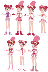 Size: 891x1326 | Tagged: safe, artist:selenaede, artist:user15432, fairy, human, equestria girls, g4, barely eqg related, base used, boots, clothes, converse, crossover, dodo (ojamajo doremi), doremi harukaze, dorie goodwyn, ear piercing, earring, equestria girls style, equestria girls-ified, gloves, hat, high heel boots, high heels, jewelry, ojamajo doremi, pants, piercing, pink dress, shirt, shoes, simple background, sneakers, socks, white background, witch, witch apprentice, witch hat