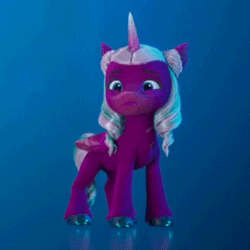 Size: 320x320 | Tagged: safe, screencap, opaline arcana, alicorn, pony, g5, my little pony: make your mark, my little pony: make your mark chapter 4, sunny side up, spoiler:g5, spoiler:my little pony: make your mark, spoiler:my little pony: make your mark chapter 4, spoiler:mymc04e04, animated, blinking, cropped, cute, female, filly, filly opaline arcana, foal, gif, opalinebetes, sad, sadorable, solo, younger