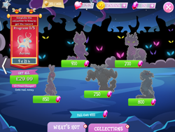 Size: 2048x1536 | Tagged: safe, gameloft, idw, jerome, larry, shadowfright, nightmare forces, g4, my little pony: magic princess, coin, collection, costs real money, english, gem, group, idw showified, male, mobile game, nightmare creature, numbers, text, timer, unnamed character, unnamed nightmare forces