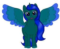 Size: 1029x848 | Tagged: safe, artist:soobel, oc, oc only, oc:dusklight blossom, alicorn, pony, alicorn oc, fat, horn, newbie artist training grounds, simple background, solo, spread wings, transparent background, wings