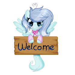 Size: 300x300 | Tagged: safe, artist:angellightyt, oc, oc only, pegasus, pony, animated, bowtie, female, flying, gif, mare, pegasus oc, sign, simple background, smiling, solo, spread wings, transparent background, wings