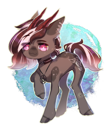 Size: 826x970 | Tagged: safe, artist:prettyshinegp, oc, oc only, pony, female, horns, jewelry, mare, necklace, raised hoof, simple background, solo, transparent background