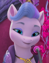 Size: 841x1072 | Tagged: safe, screencap, queen haven, pegasus, pony, g5, my little pony: make your mark, my little pony: make your mark chapter 4, the jinxie games, spoiler:g5, adorahaven, bedroom eyes, bust, cute, female, looking at you, mare, smiling, solo